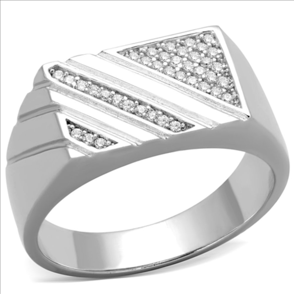 Men's Sterling Silver 925 Pave CZ Ring